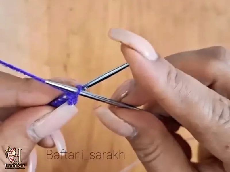ساده بافی در قلاب بافی - پشت کار