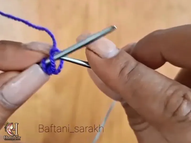 بافت کشباف دوتا زیر دوتا رو با میل بافتنی