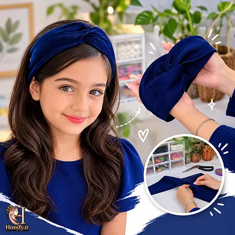 دوخت هدبند ترند در خانه؛ آموزش گام به گام با پارچه و کش