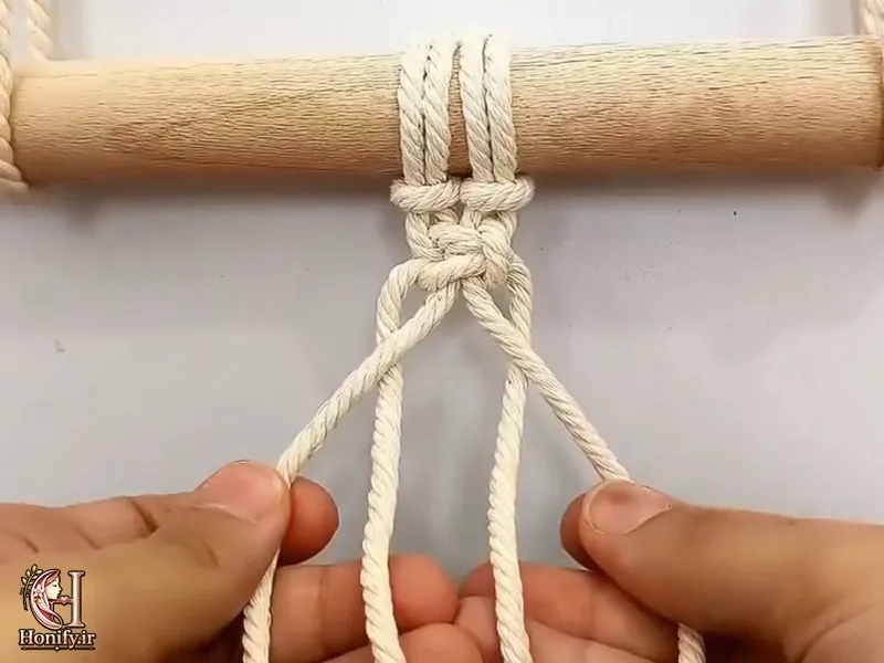 آموزش گره ضربدری مکرومه بافی؛ ساده و مرحله به مرحله