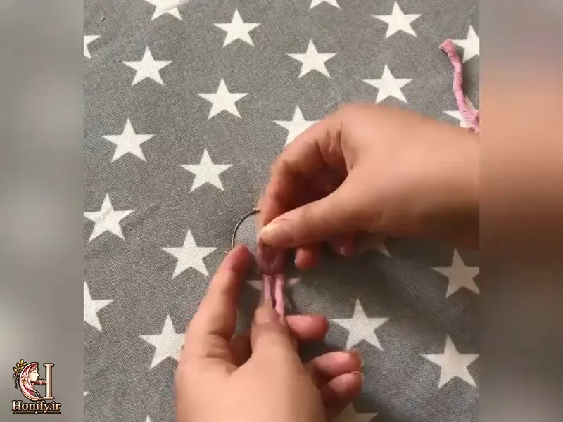 آموزش گوشواره مکرومه با نخ؛ ساخت مرحله به مرحله