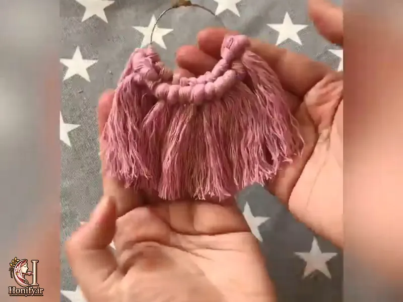 ساخت گوشواره مکرومه با نخ؛ آموزش مرحله به مرحله