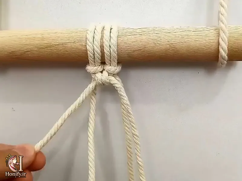 گره گل مکرومه بافی؛ آخرین گره از سری گره های اصلی
