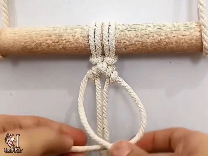 گره گل مکرومه بافی؛ آخرین گره از سری گره های اصلی
