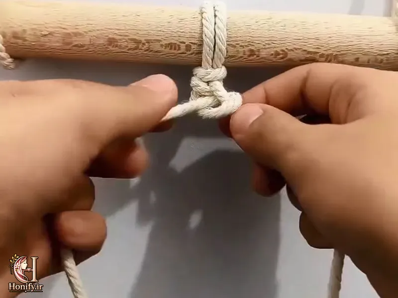 آموزش گره نخودی در مکرومه بافی؛ گره چپ به راست و راست به چپ قدم به قدم