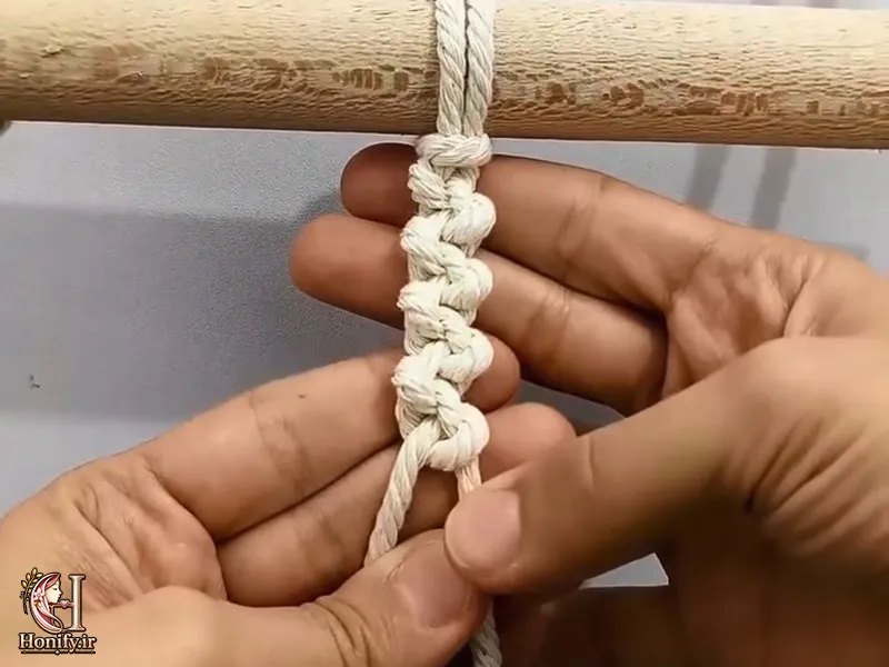 آموزش گره نخودی در مکرومه بافی؛ گره چپ به راست و راست به چپ قدم به قدم
