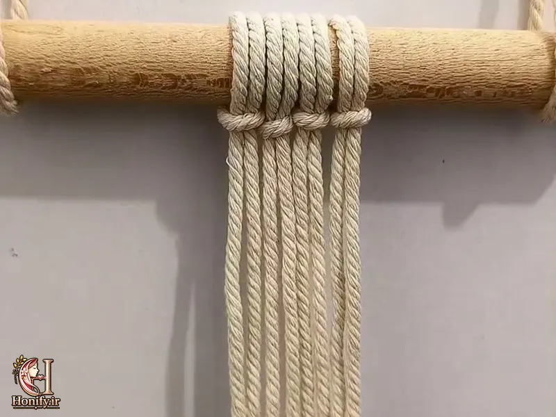 آموزش گره مدادی در مکرومه بافی، گام به گام