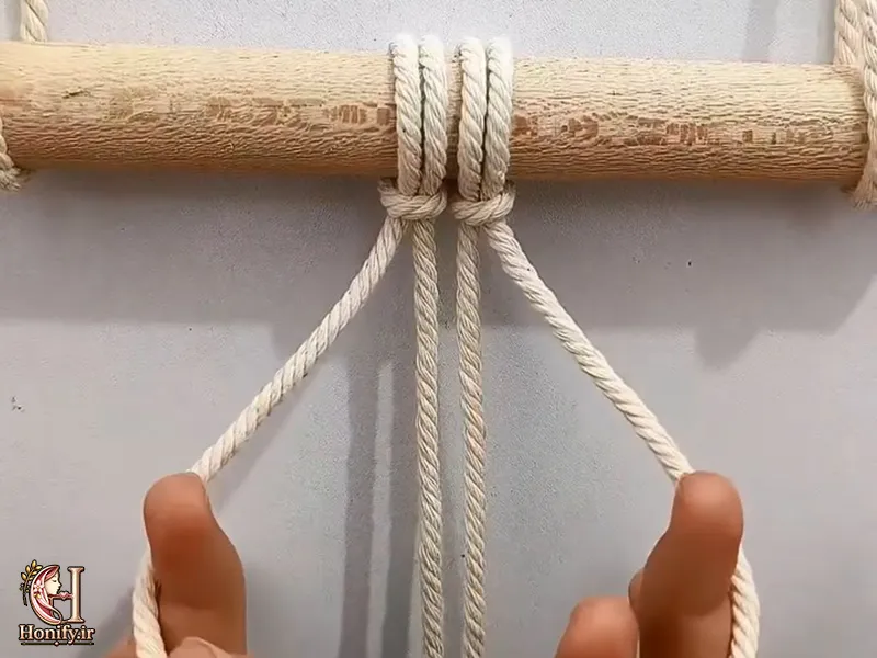 گره مربع در مکرومه بافی؛ آموزش کامل قدم به قدم