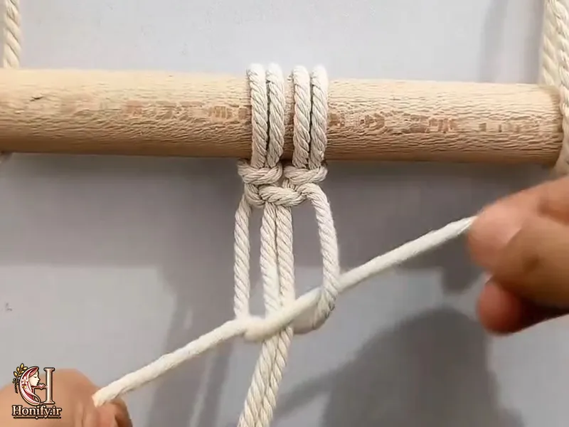 آموزش گره مربع در مکرومه بافی؛ یکی از گره های اصلی مکرومه بافی