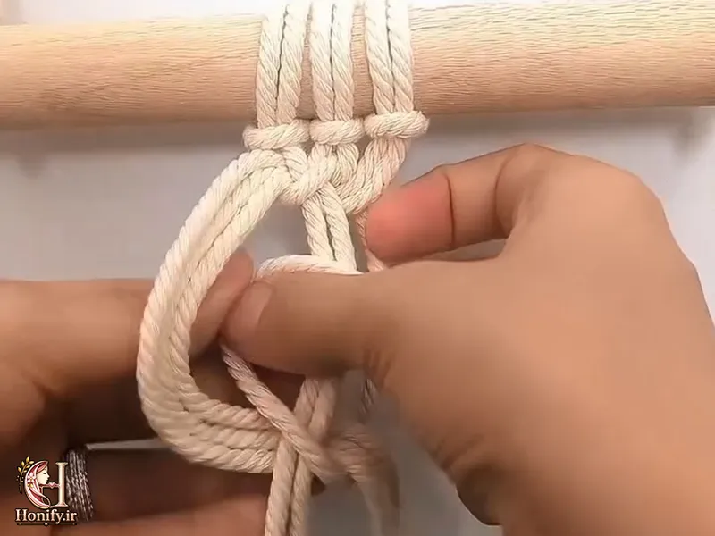 گره موج در مکرومه بافی: آموزش ساده گام به گام