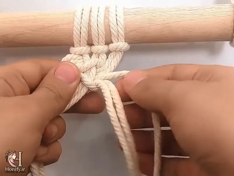 گره موج در مکرومه بافی: آموزش ساده گام به گام