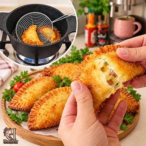 آموزش پیراشکی تابه ای بدون فر؛ یک غذای خوشمزه برای شام و فریزر