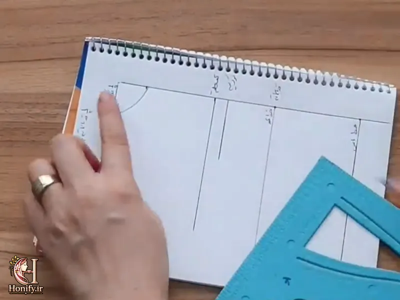 آموزش رسم الگوی بالاتنه ساده مرحله به مرحله + جدول اندازه‌ها