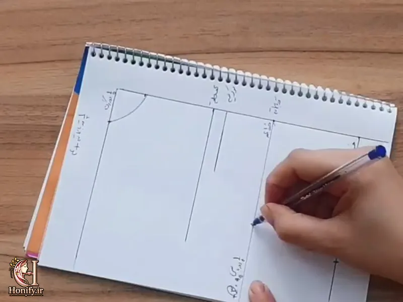 رسم الگو بالاتنه ساده برای خیاطی مبتدیان