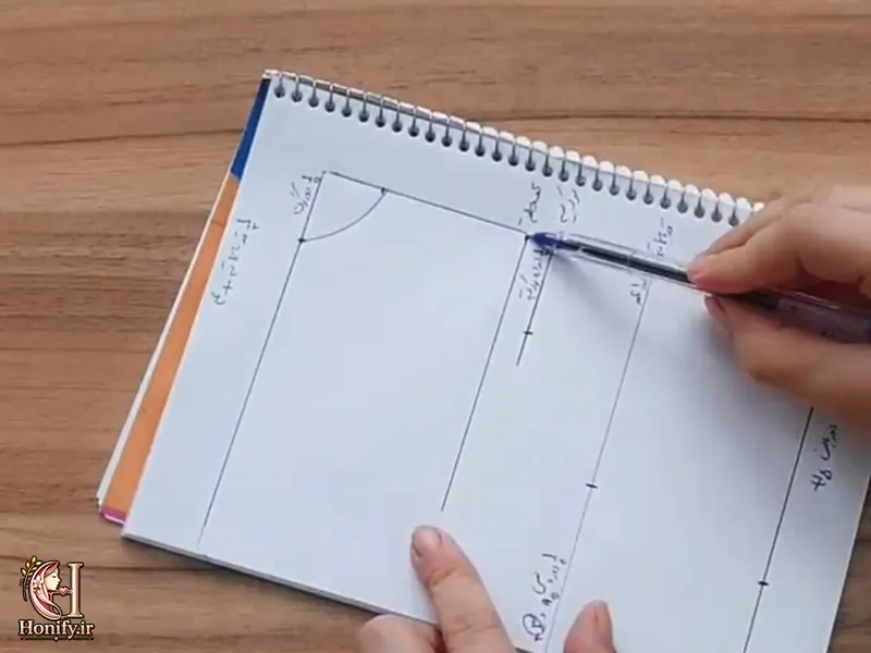 رسم الگو بالاتنه ساده برای خیاطی مبتدیان