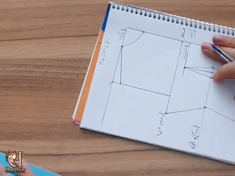رسم الگو بالاتنه ساده برای خیاطی مبتدیان