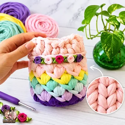 آموزش بافت کجراه در تریکوبافی با قلاب، مرحله به مرحله